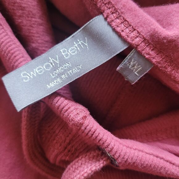 Sweaty Betty London Scuba Hoodie Tunic Sweatshirt Women 2XL Maroon Red Jacket - Picture 2 of 7